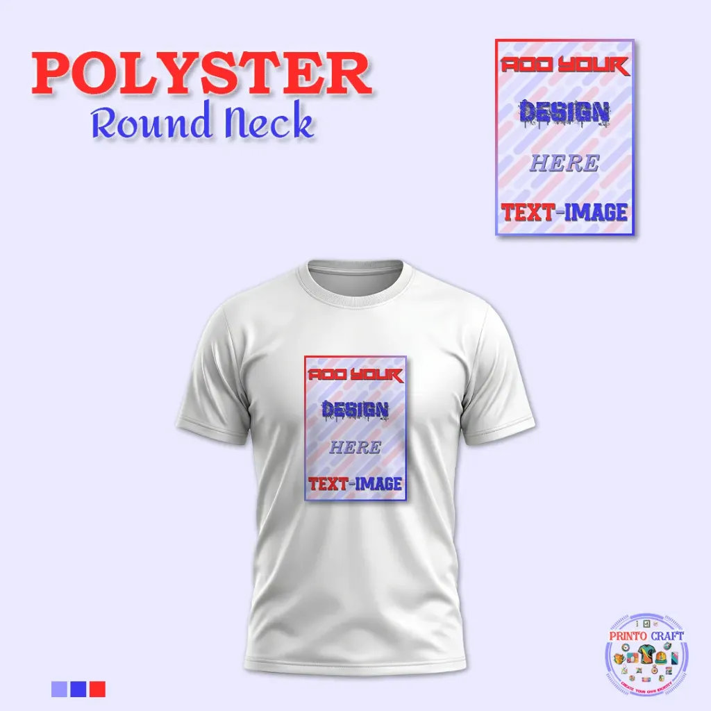 Polyster Round-Neck (White, M)