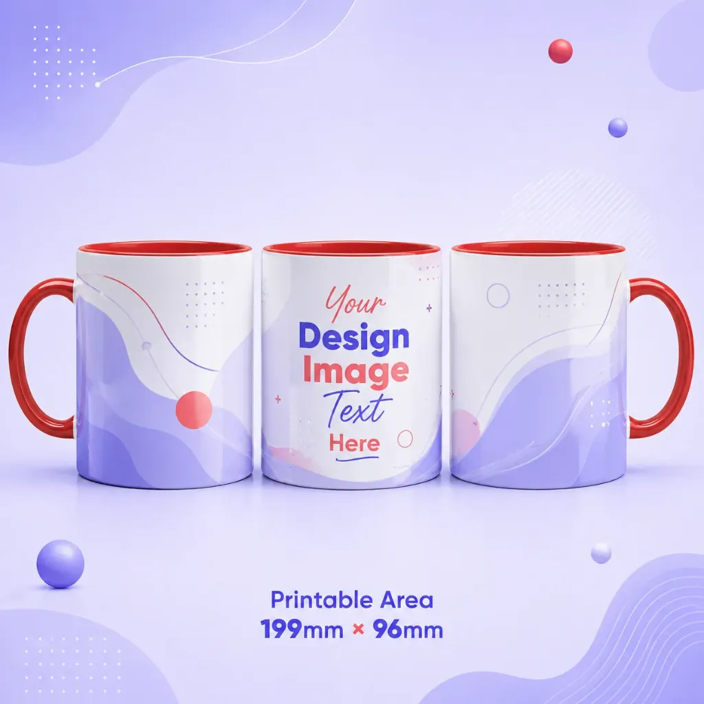 11oz 3 Tone Ceramic Mug (Red)