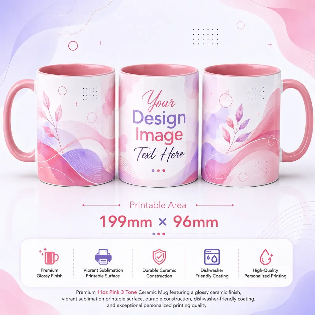 11oz Tone Ceramic Mug (Pink)