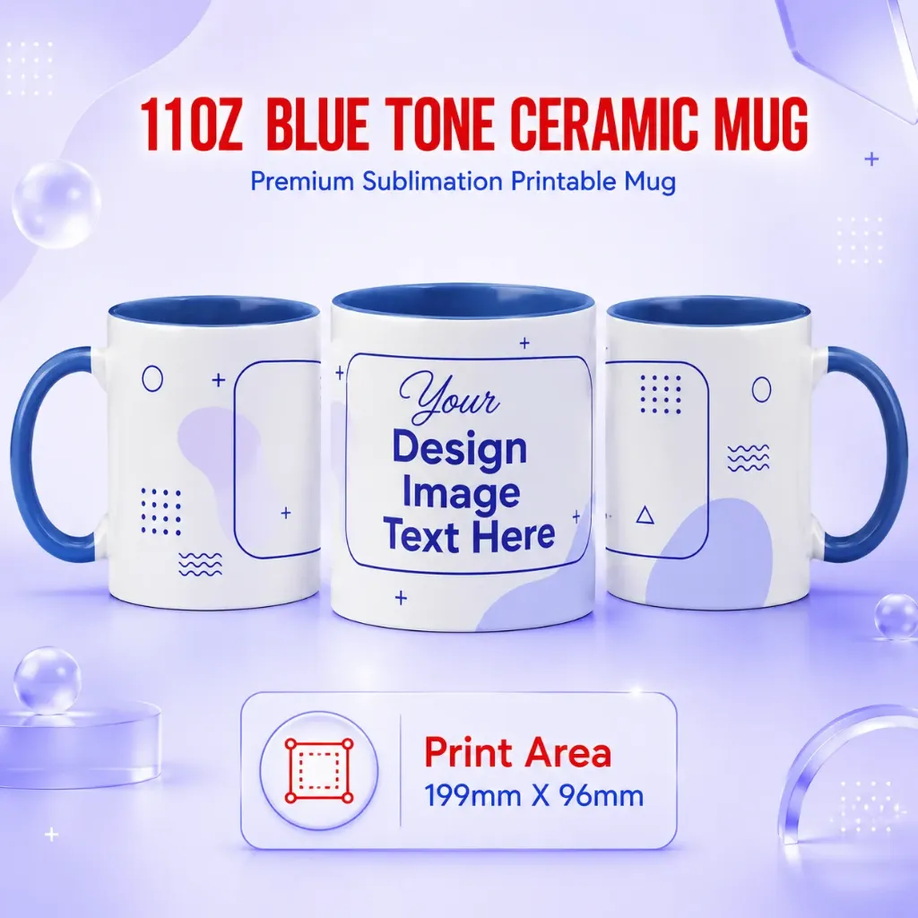 11OZ Blue Tone Ceramic Mug (Normal Packing)