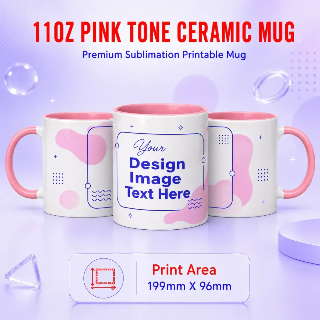 11OZ Pink Tone Ceramic Mug (Normal Packing)